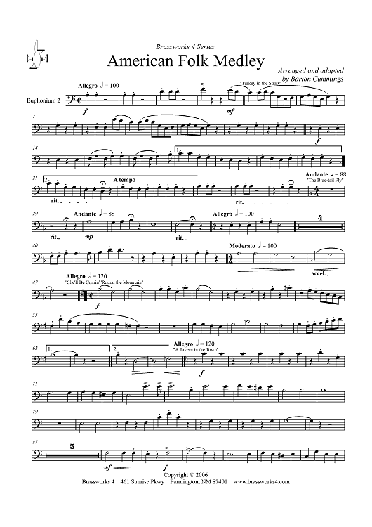 American Folk Medley - Euphonium 2 BC