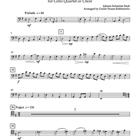 Prelude and Fugue for Cello Quartet or Choir - Cello 4