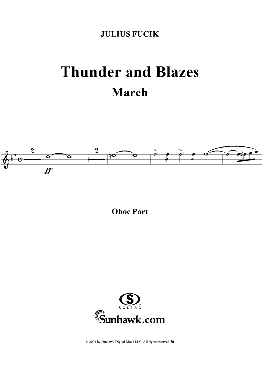 Thunder and Blazes March (Entry of the Gladiators) - Oboe
