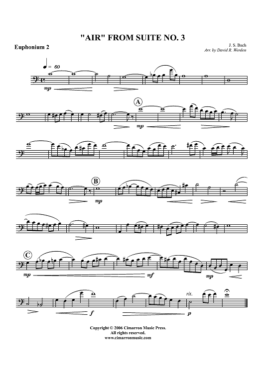 "Air" from Suite No. 3 - Euphonium 2 BC/TC