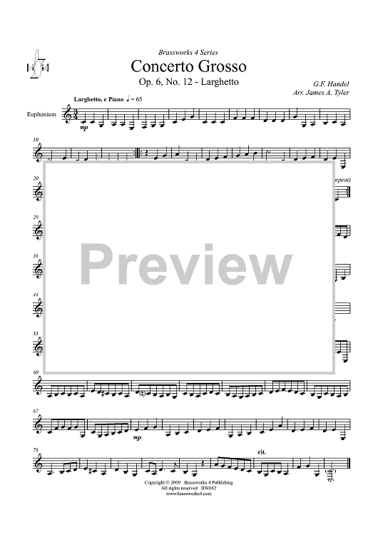 Concerto Grosso, Op. 6, No. 12 - Larghetto - Euphonium