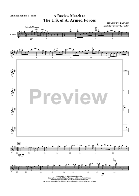 A Review March to The U.S. of A. Armed Forces - Alto Saxophone 1