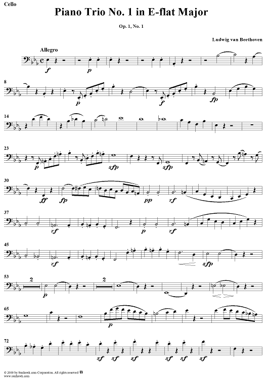 Piano Trio No. 1 in E-flat major, Op. 1, No. 1 - Cello