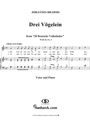 Drei Vögelein - No. 3 from "28 Deutsche Volkslieder" WoO 32