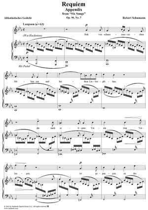 Six Songs, Op. 90, No. 7 - Requiem - From "Six Poems"  op. 90 (Appendix)