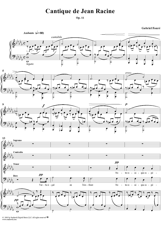 Cantique De Jean Racine, Op. 11