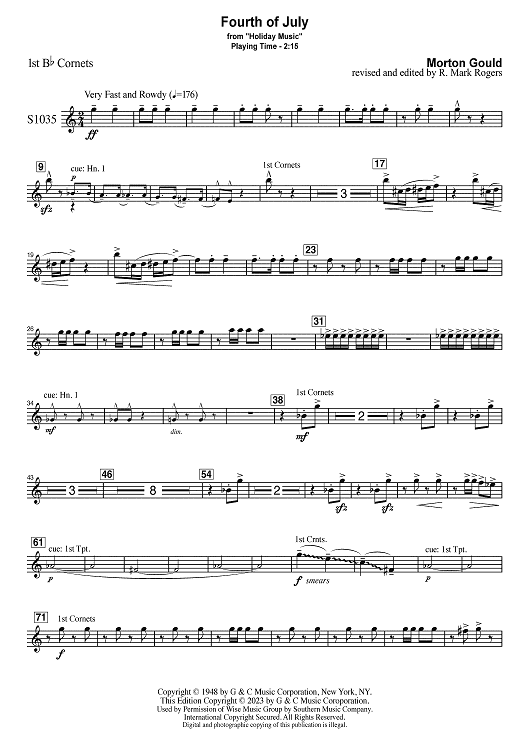 Fourth of July - Bb Cornet 1