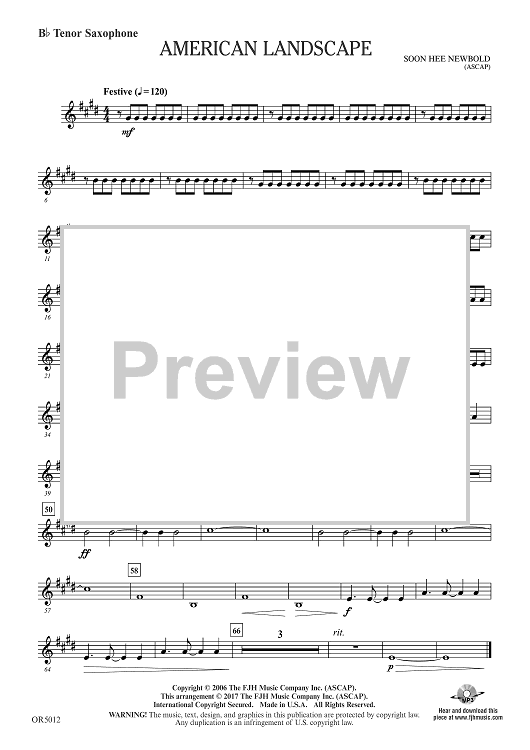 American Landscape - Bb Tenor Saxophone