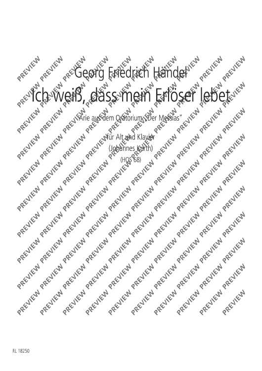 Ich weiß, dass mein Erlöser lebet in C major