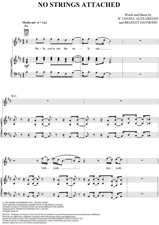 希少 *NSYNC No Strings Attached 楽譜 スコア No Strings Attached