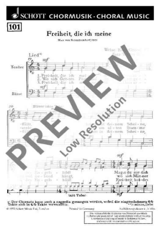 Freiheit, die ich meine - Score