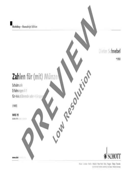 Zahlen für (mit) Münzen