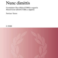 Nunc Dimittis - Choral Score