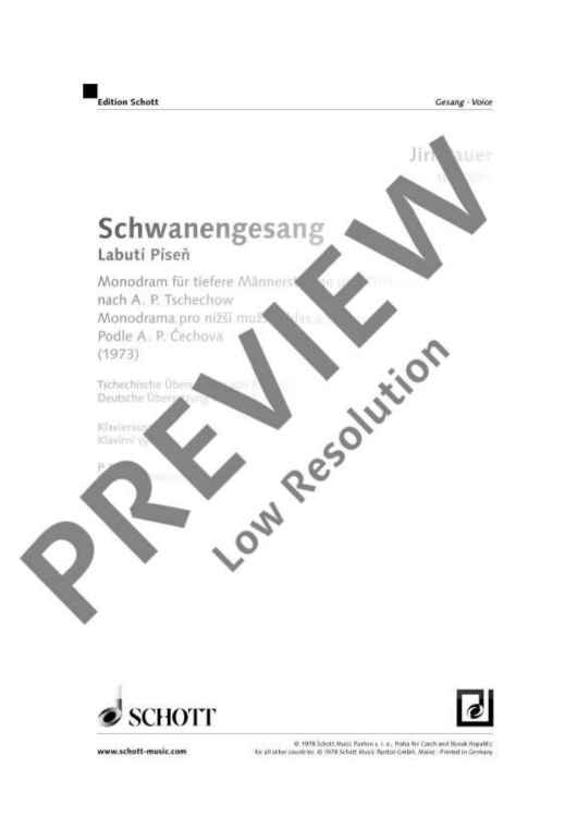 Schwanengesang - Piano Reduction