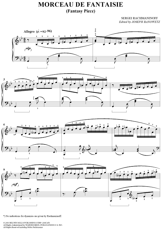 Morceau de fantaisie (Fantasy Piece)