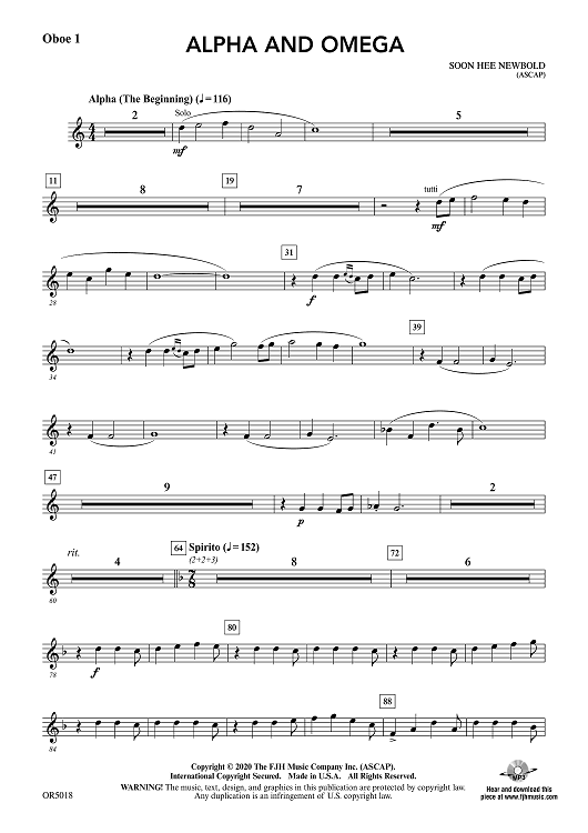 Alpha and Omega - Oboe 1