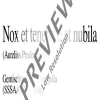 Nox et tenebrae et nubila - Choral Score