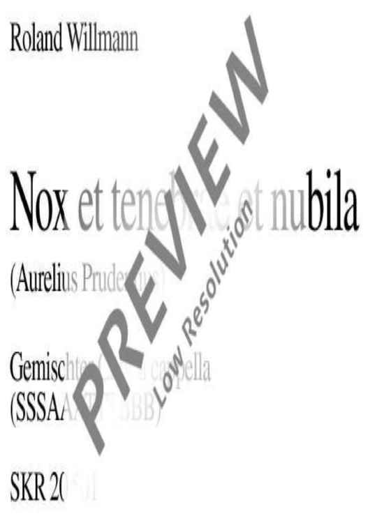 Nox et tenebrae et nubila - Choral Score