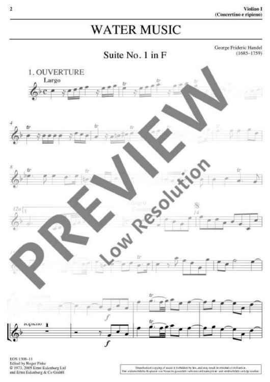 Water Music - Violin I