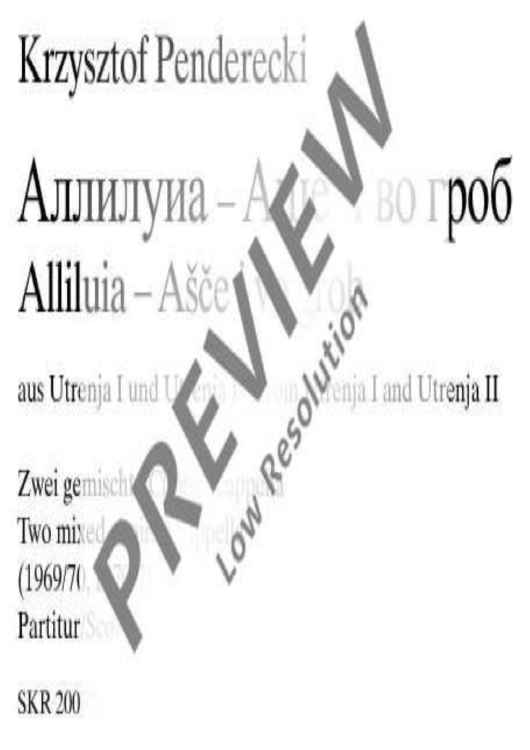 Alliluia und Ášcä i wo grob - Choral Score