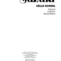Suzuki Cello School, Volume 8 - Cello Part
