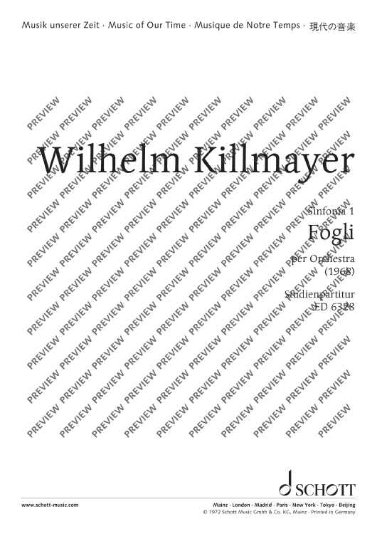 Sinfonia 1 "Fogli" / Sinfonia 2 "Ricordanze" - Full Score