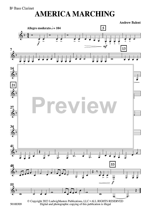 America Marching - Bb Bass Clarinet