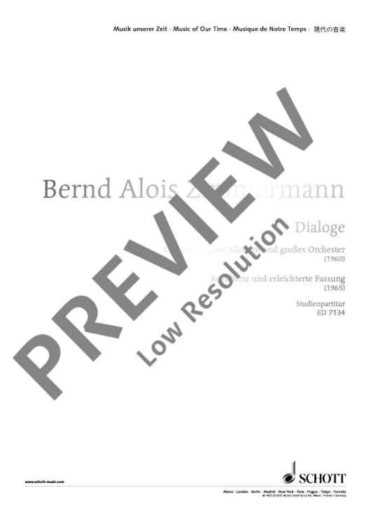Dialoge - Full Score