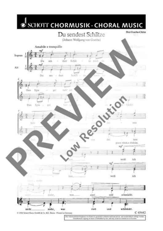 Drei Goethe-Chöre - Choral Score