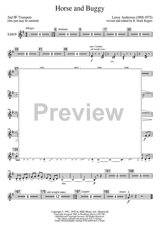 Horse and Buggy for Band - Second Edition - Bb Trumpet 2