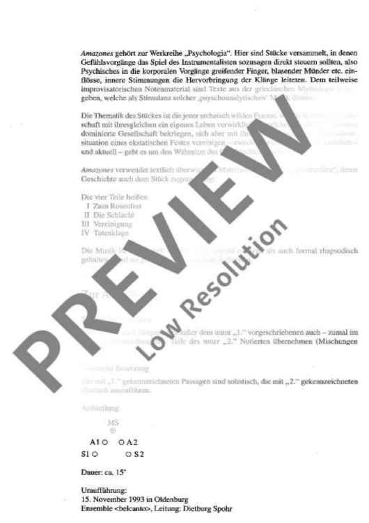 Amazones - Choral Score