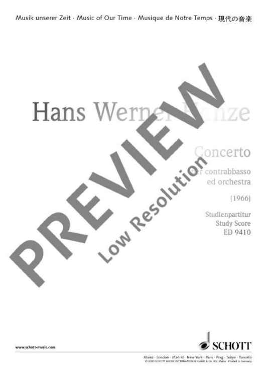 Concerto per contrabbasso ed orchestra - Full Score