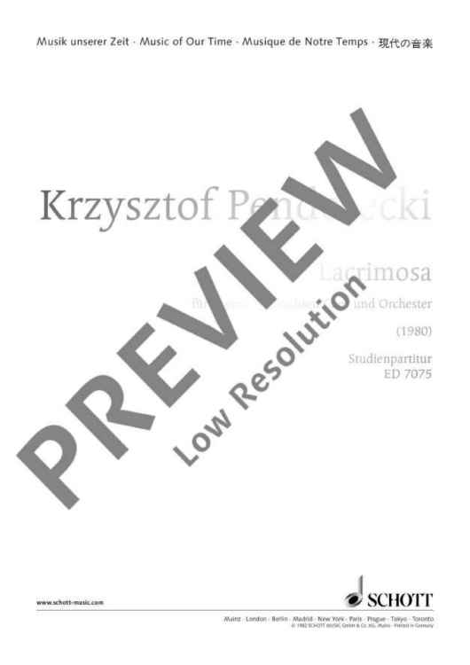 Lacrimosa - Full Score