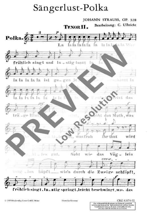 Sängerlust-Polka - Tenor Ii