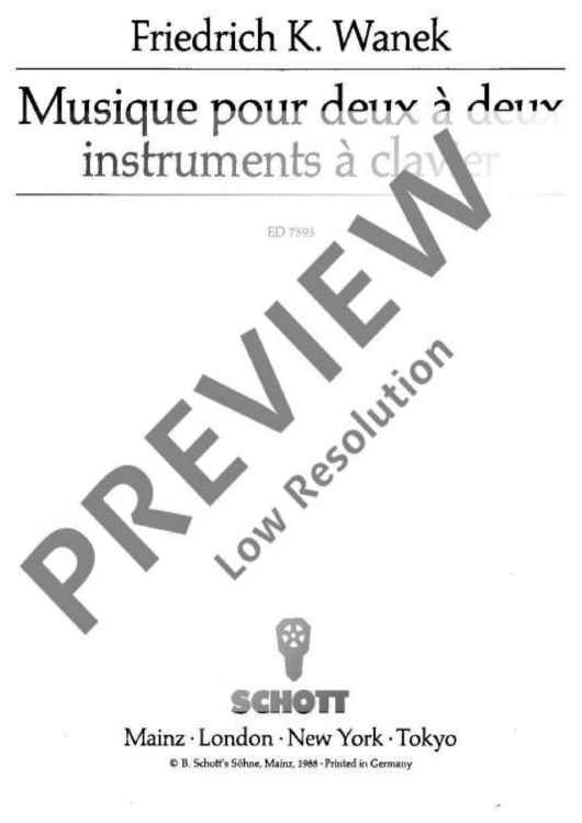 Music for two, two instruments, at the piano