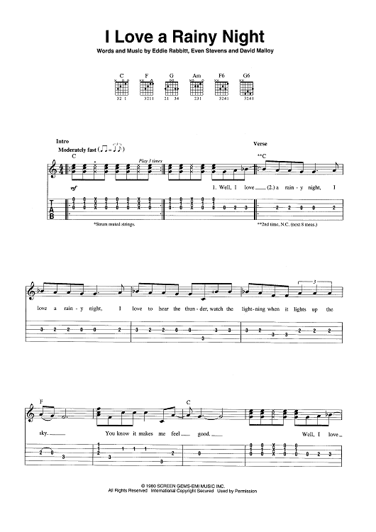 I Love a Rainy Night