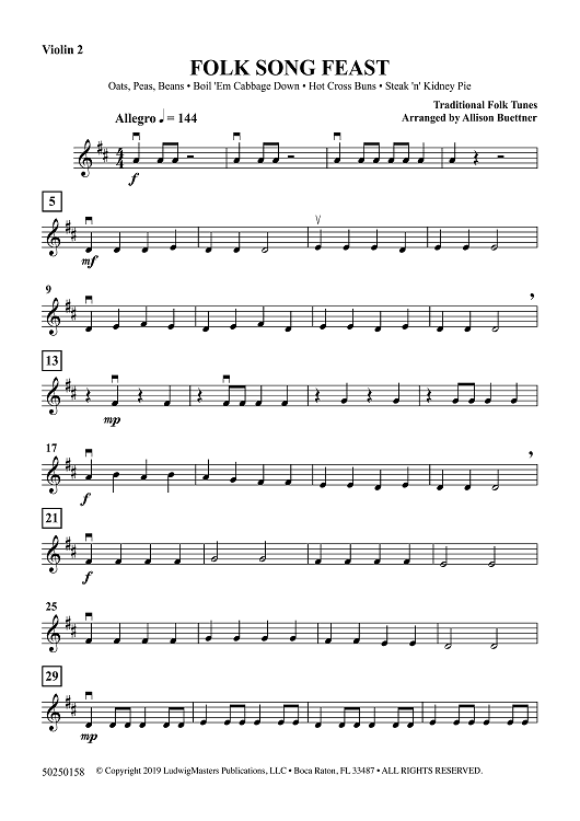 Folk Song Feast - Violin 2