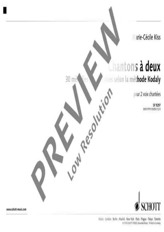 Chansons à deux - Performing Score