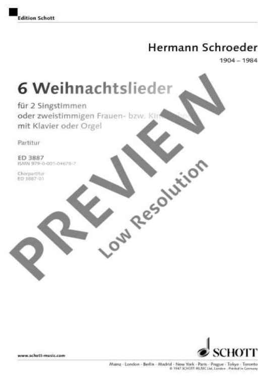 6 Christmas Songs - Score