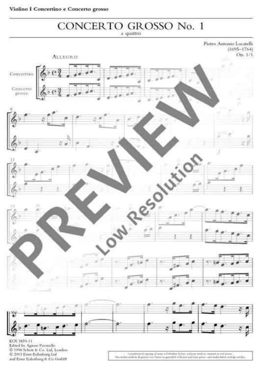 Concerto Grosso - Violin I