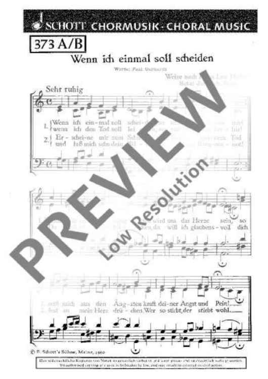 Wenn ich einmal soll scheiden / Nun danket alle Gott - Choral Score