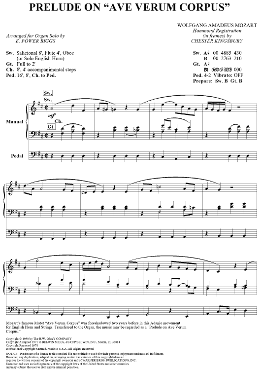 Prelude on "Ave Verum Corpus"