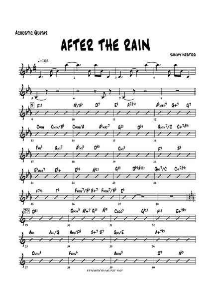 ＢＢ楽譜「AFTER THE RAIN」SAMMY NESTICO（絶版） After the Rain - Guitar