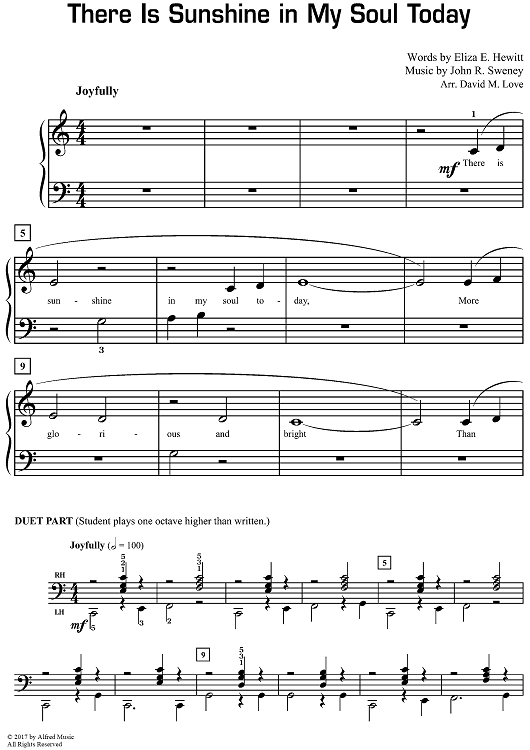 There Is Sunshine in My Soul Today