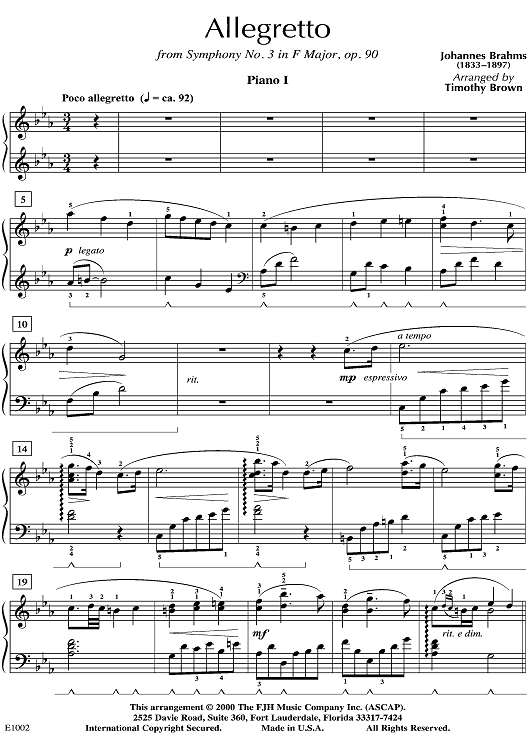 Allegretto from Symphony No. 3 in F Major