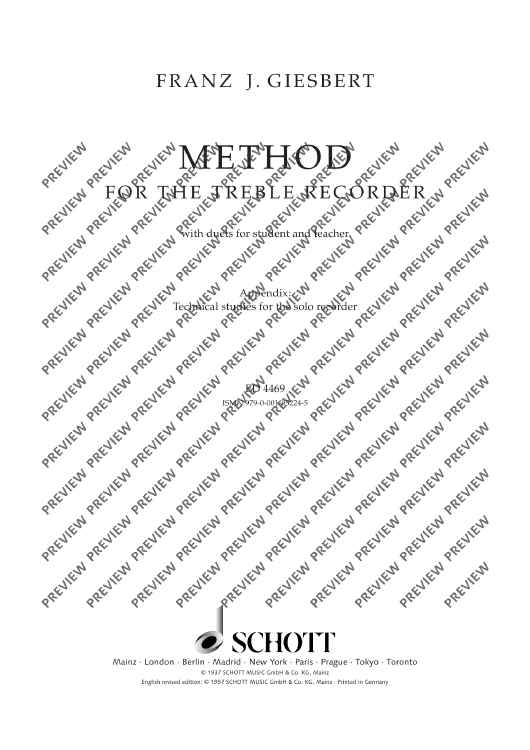 Method for the Treble Recorder