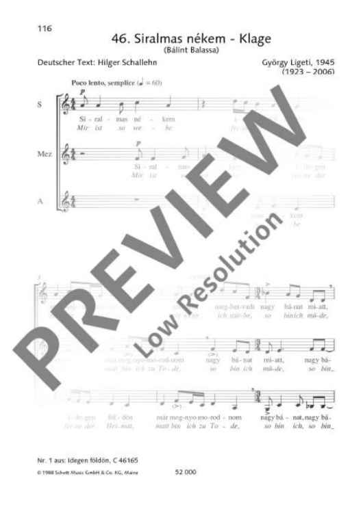 Siralmas nékem. Klage