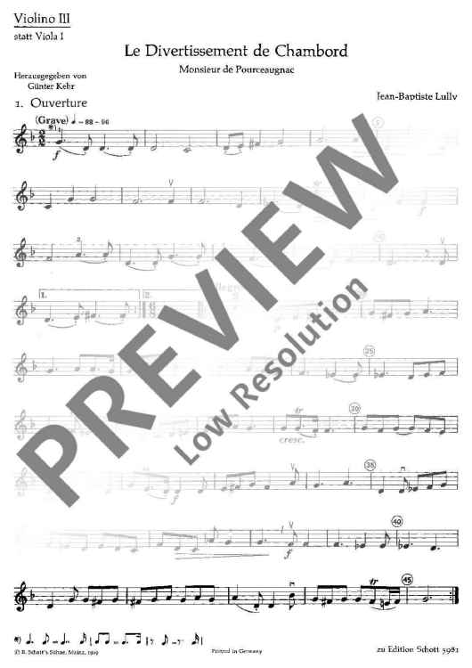 Le Divertissement de Chambord - Violin Iii