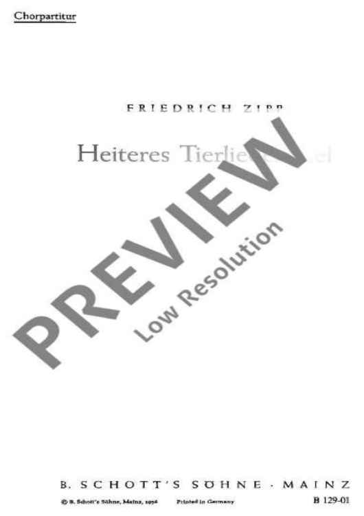 Heiteres Tierliederspiel - Choral Score