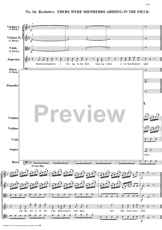 Messiah, no. 14: There were shepherds abiding in the field - Full Score